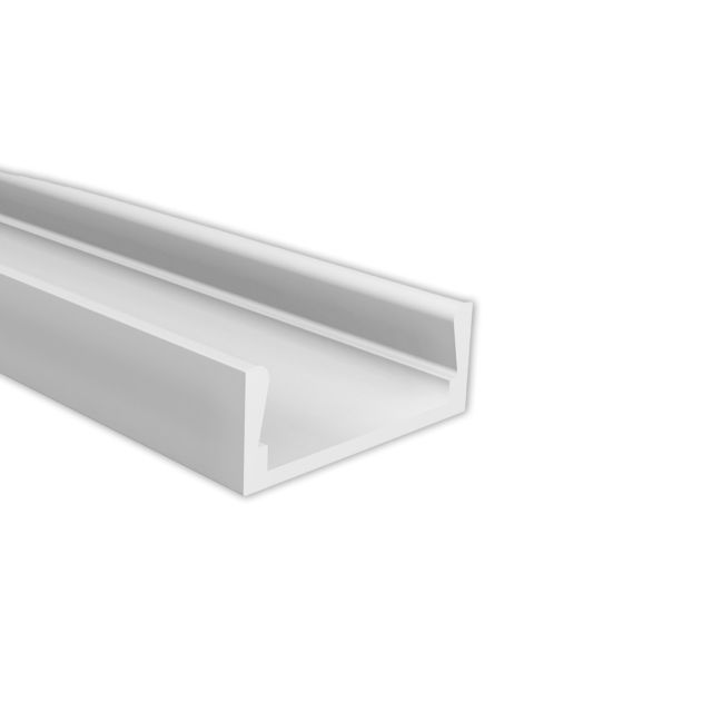PK1 LED AUFBAU-Profil 200cm, flach, weiß RAL9010, LED Stripes max. 12mm