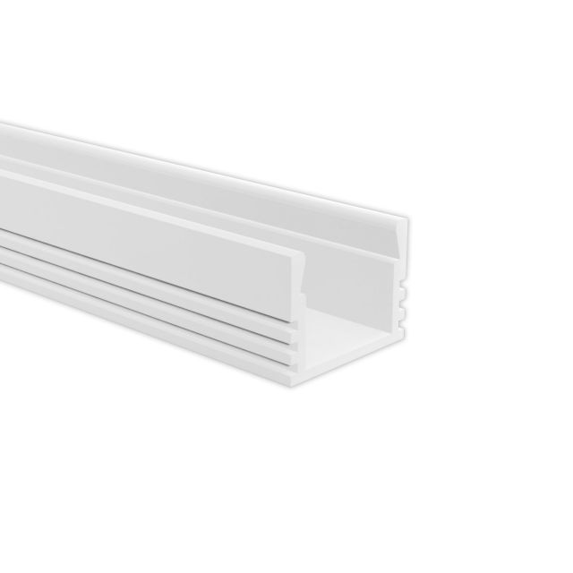 PK2 LED AUFBAU-Profil 200cm, hoch, weiß RAL9010, LED Stripes max. 12mm