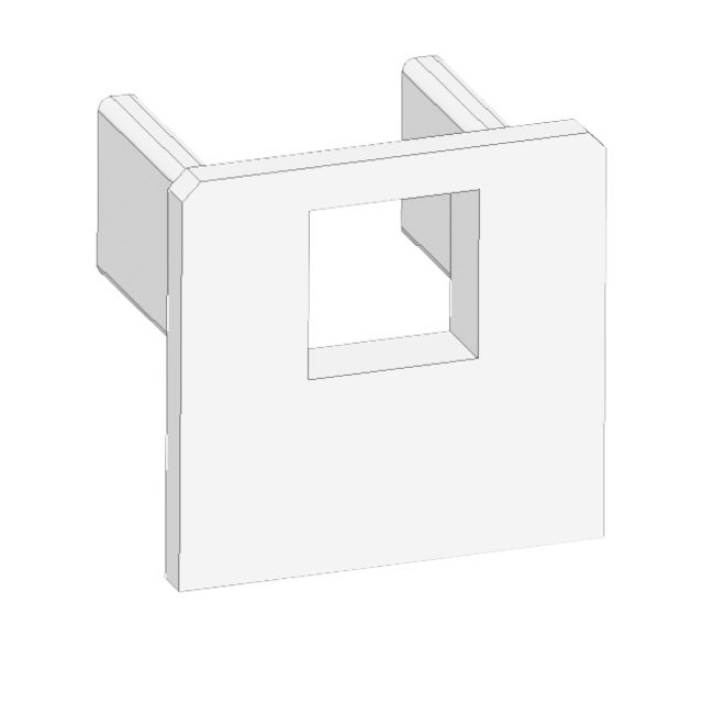 Endkappe E219 für Profil FP3 weiß mit Kabeldurchführung, 1STK