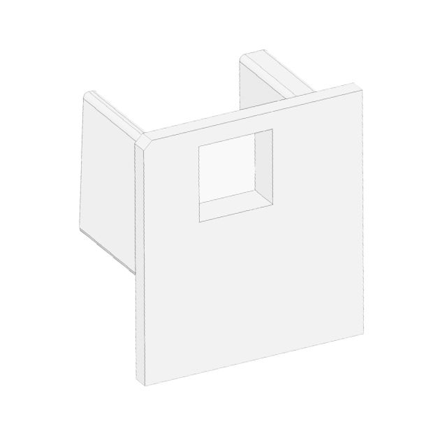 Endkappe E221 für Profil FP4 weiß mit Kabeldurchführung, 1STK