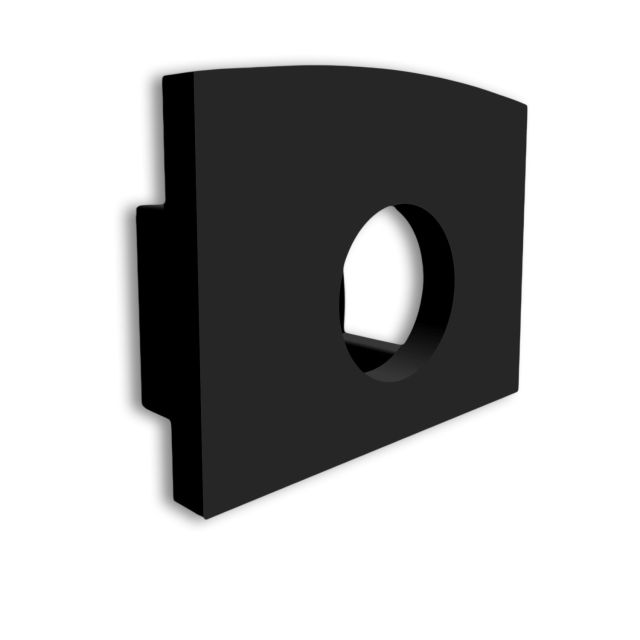 Endkappe E226 für Profil PK2, schwarz, mit Kabeldurchführung, 1 STK