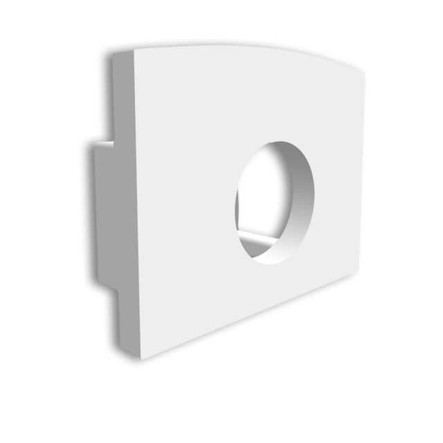 Endkappe E226 für Profil PK2, weiß, mit Kabeldurchführung, 1 STK