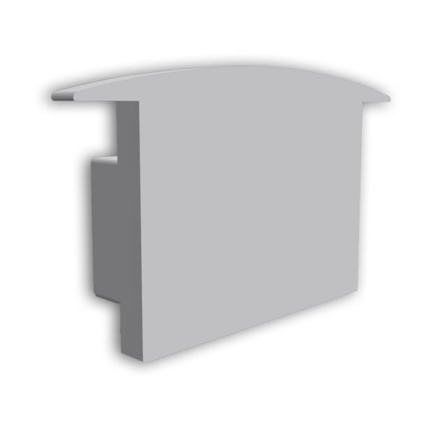 Endkappe E227 für Profil PK3, grau, gerade, 1 STK