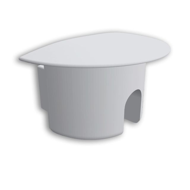 Endkappe E232 für Profil PK3, grau, rund, mit Kabeldurchführung, 1 STK