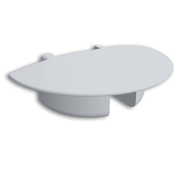 Endkappe E231 für Profil PK8, grau, rund, mit Kabeldurchführung, 1 STK